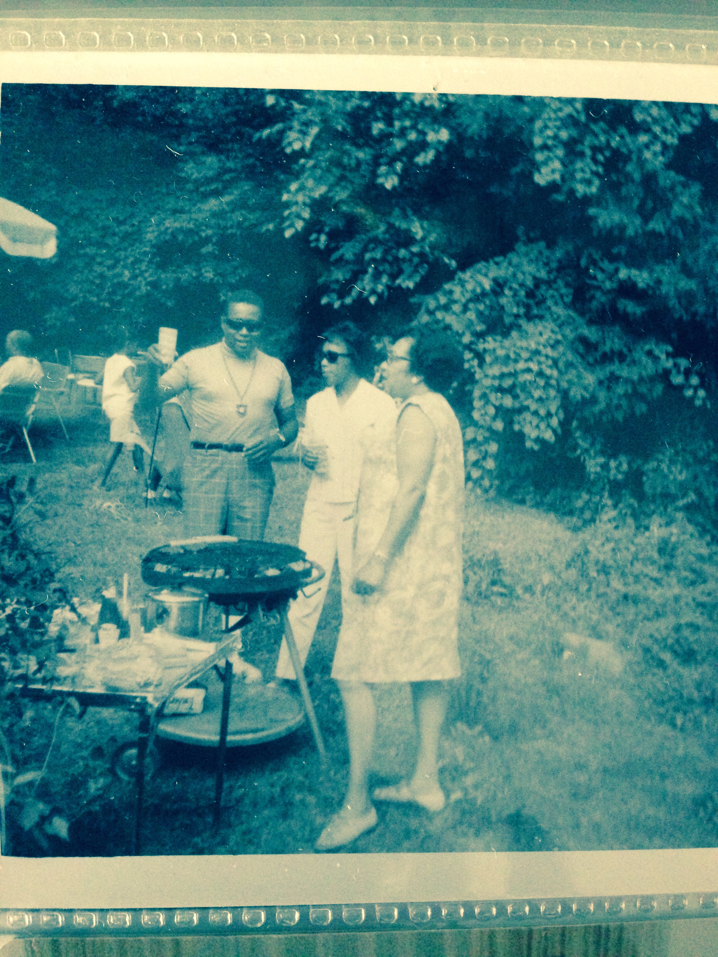 My parents and grandmother at the annual cookout